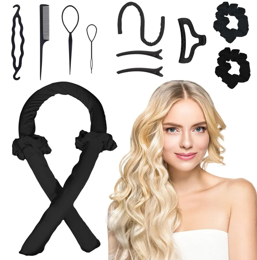 Hot Selling 10 Pieces/Set Curling Rod Headband Sets No Perm Sleeping Curl Artifact Headband Sleep Sponge Curling Stick