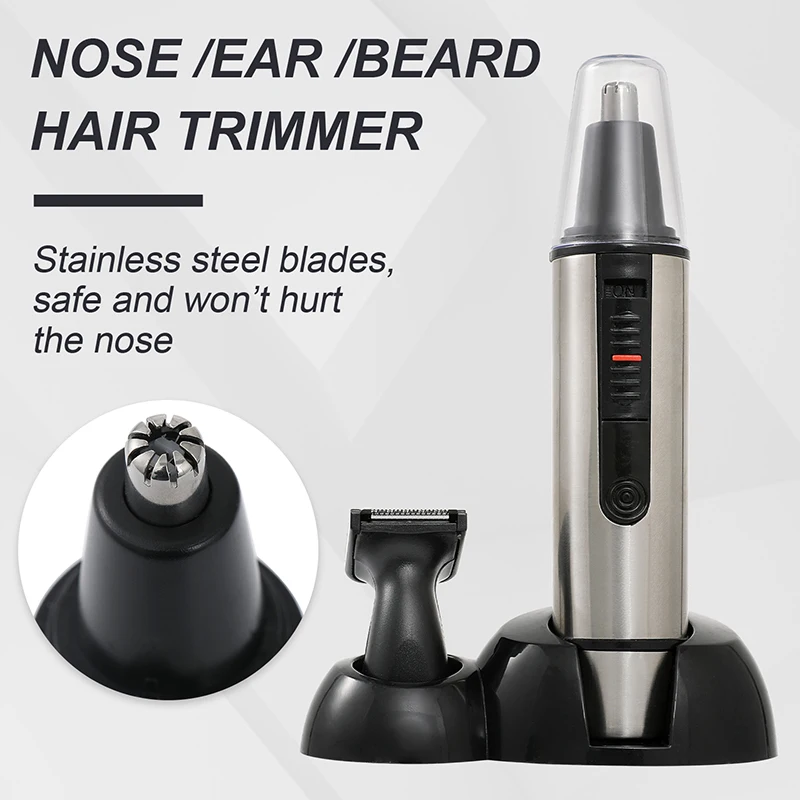2 in 1 stainless steel Men Nose and Ear Hair Trimmer Facial hair cutter with LED light manufacturer