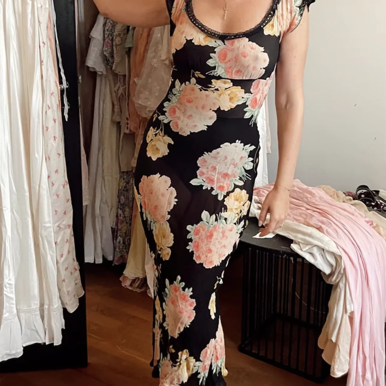 Hot Sale Flower Pattern Casual Dress For Ladies Summer Dresses Women Casual