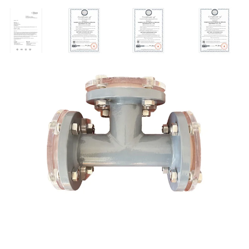 Easy to use and durable PTFE lined fittings tees elbows for industrial use