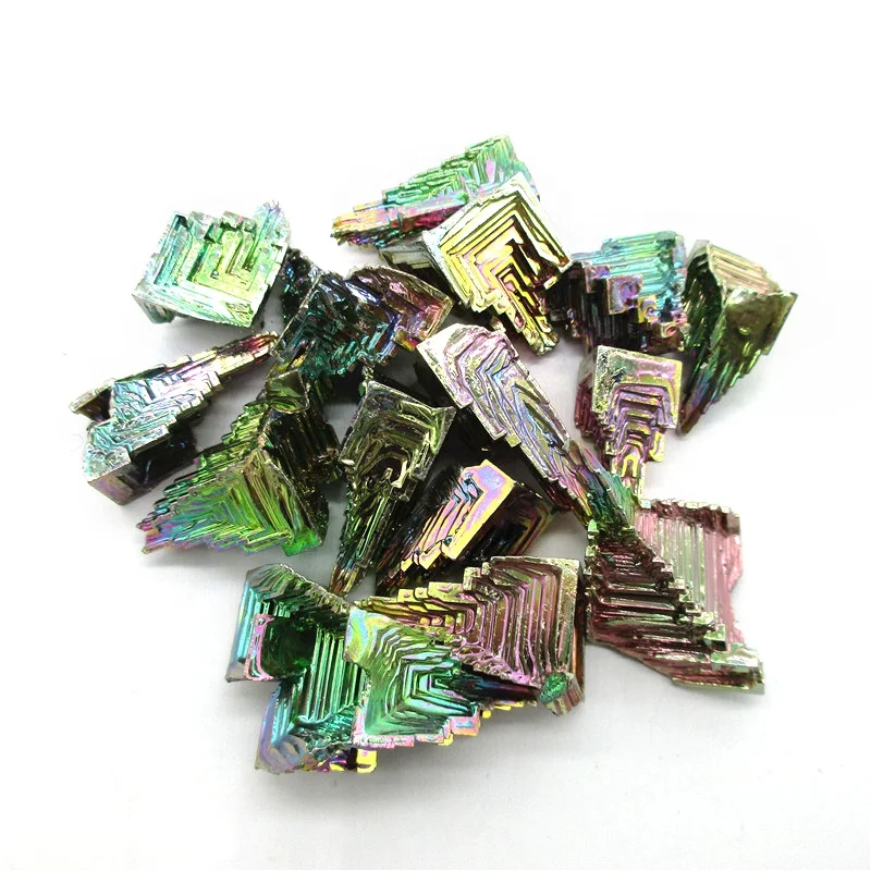Natural Gemstone Rainbow Made Color Mineral Pure Ingots Metal Ore Wholesale Bismuth Crystal for Gift