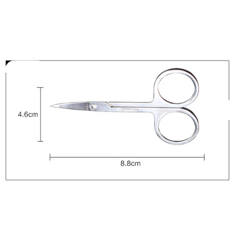 Makeup Scissor Eyelash Eyebrow Scissor Curved Head Manicure Scissor Nail Cuticle Tool