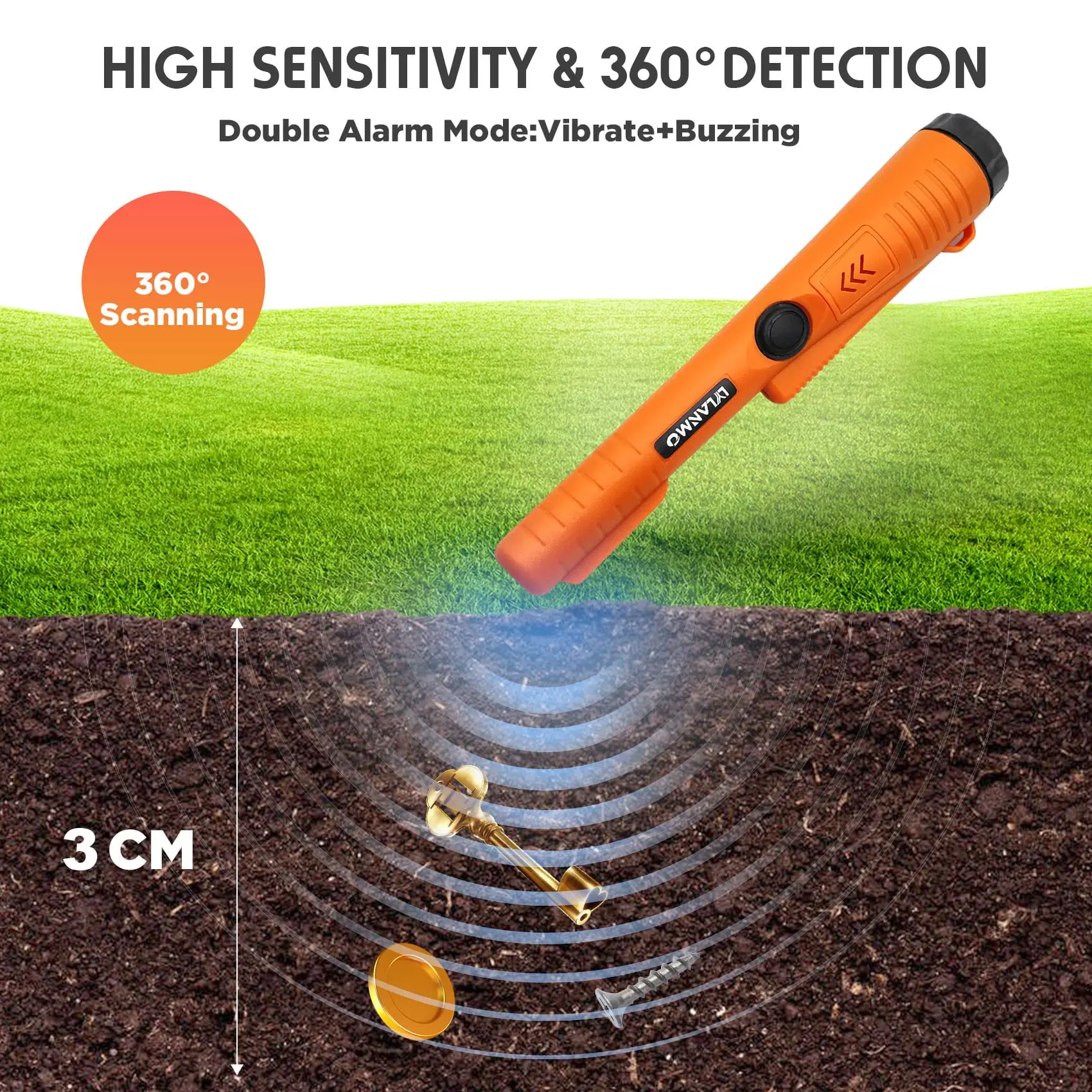 2022 New Design Hunter Archaeological Treasure Tools Metal Detector Rod Small Portable Underground Gold Metal Fast Reaction Pinp