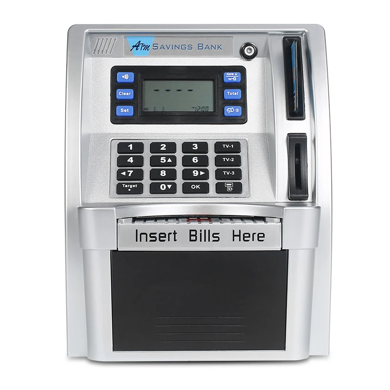 Mini atm piggy bank kids  electronic piggy coin bank house shaped money bank with password