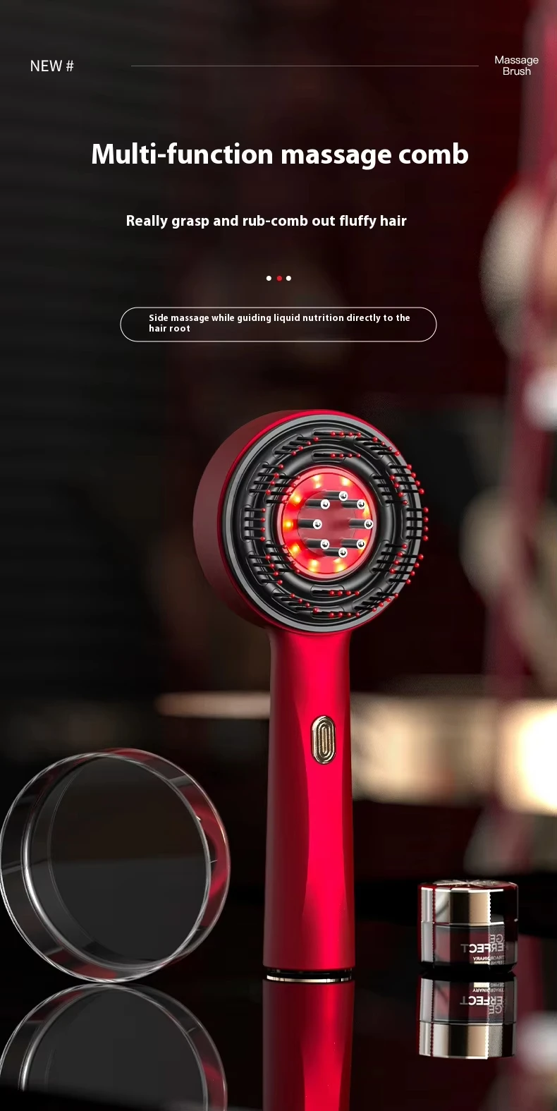 Cordless Electric Scalp Massager Brush Comb for Relaxation Scalp Oil Applicator Portable Vibrating Scalp Cleansing Head Massager