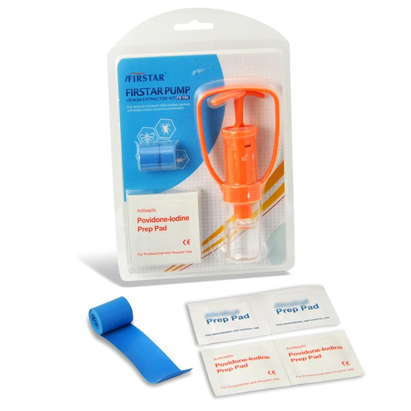 Colorful Snake Bite Kit with Emergency First Aid Supplies Venom Extractor Suction Pump Bite and Sting First Aid kit for Hiking