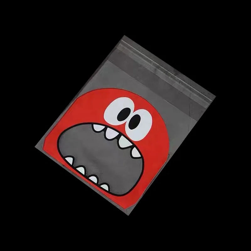 Factory wholesale mini DIY snack packaging self adhesive biscuit bags cellophane with cartoon