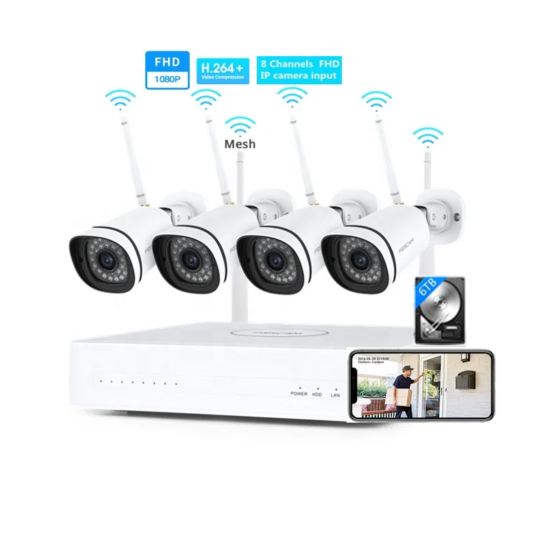  IP-камера наружного видеонаблюдения с ночным видением 1080p 4/8