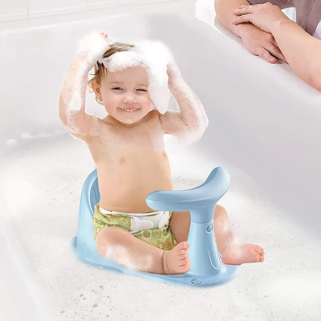 BBCare Baby Bathtub Seat with Backrest & Suction Cups for Stability, Portable Safety Chair for 6-18 Months