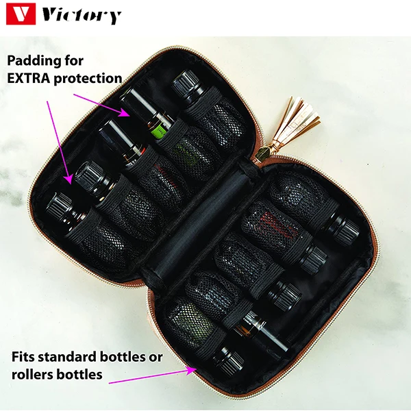 Stylish & Eco-Friendly Storage Carry Essential Oil Pouch Bag organiser essential oil bottle carrier bag clutch pouch