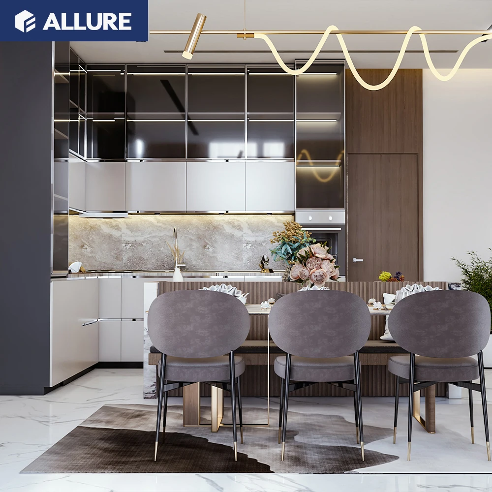 Allure Smart Kitchen Cabinets Pvc Membrane Diy Designer Kitchen Decor Ideas For Small Room