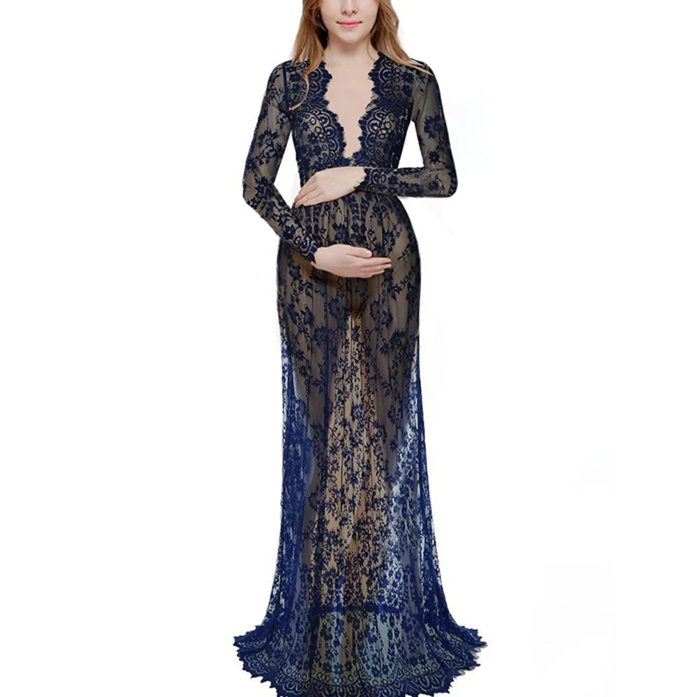 
Fashion Long Sexy Lace Women Photography Dress Maxi Maternity Gown Pregnant Dresses Vestidos 
