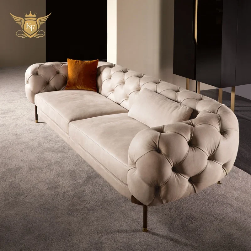 High End Customizable Sectional 3 seat Luxury Italian Home Furniture Sofa Set Furniture Living Room Modern Sectional Sofa
