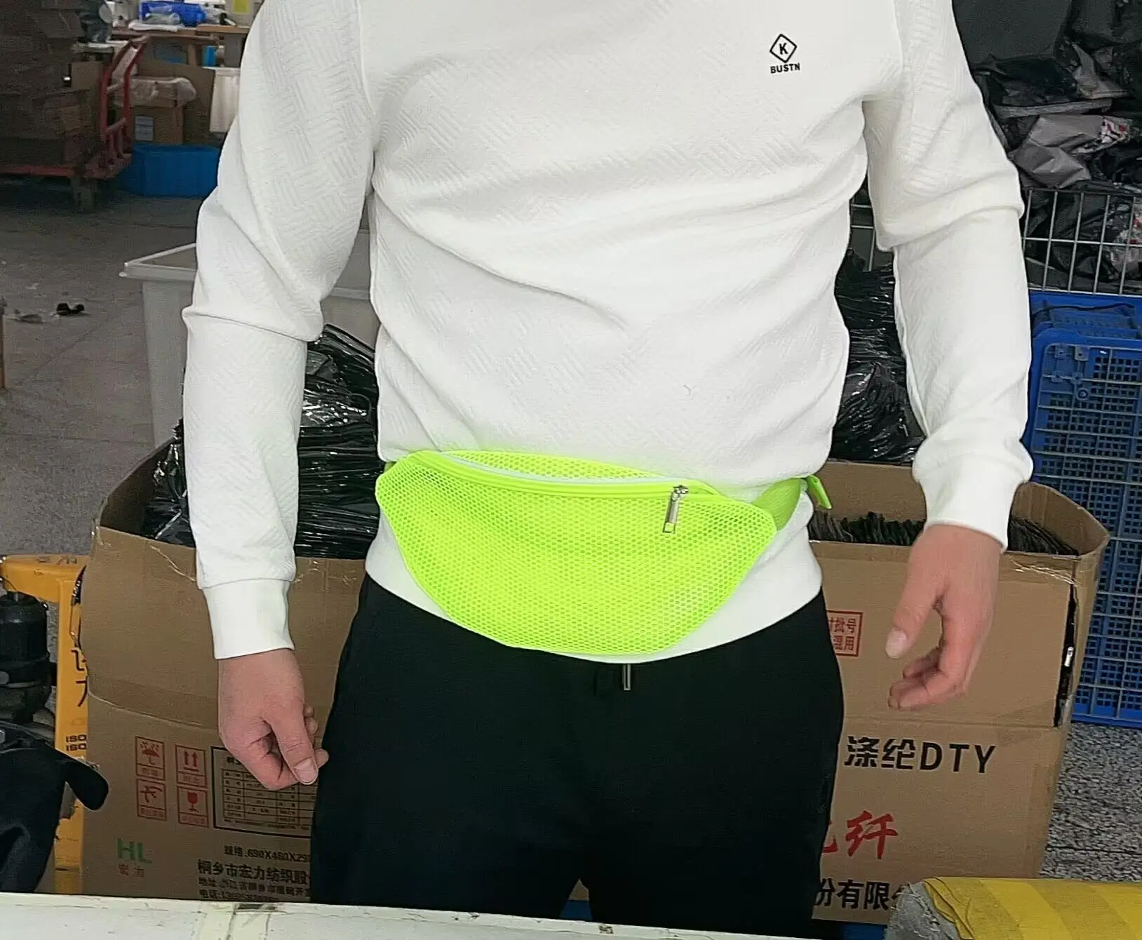 2023 Custom Mesh Waist Bag For Women Men See Through Waist Belt Bag With Adjustable Belts