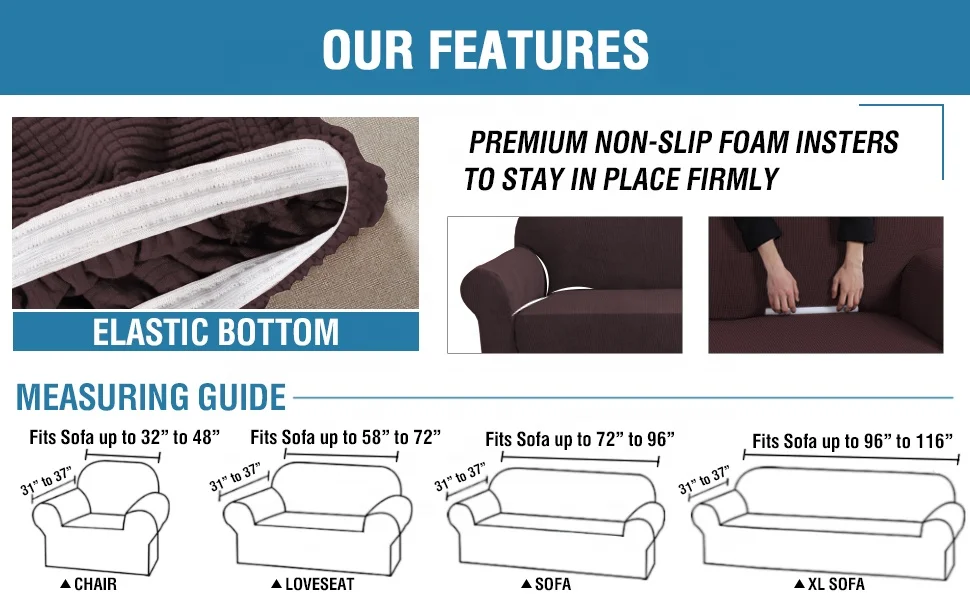high quality stretchable elastic  home center online flame retardant sofa covers 3-seater