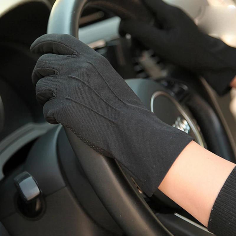 
Summer Sun Protection Mitten Thin Breathable Anti-Slip Driving Car Anti-UV Full Fingers Man Driving Mittens 