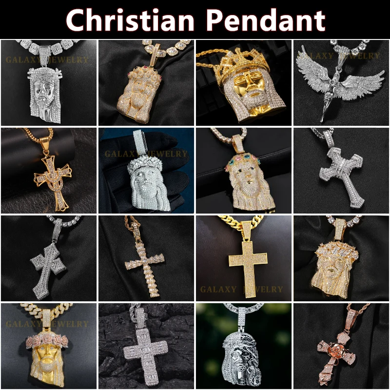 Custom 3D Jesus Pendant 925 Silver 10K 14K 18K Gold Plated Pass Diamond Tester Vvs Moissanite Pendant Jesus Christian Jewelry