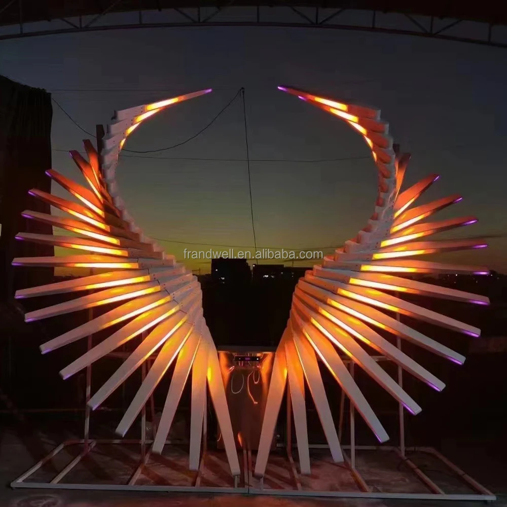 Support customized big angel wings/neon angel wings/led illuminate neon angel wings for sale
