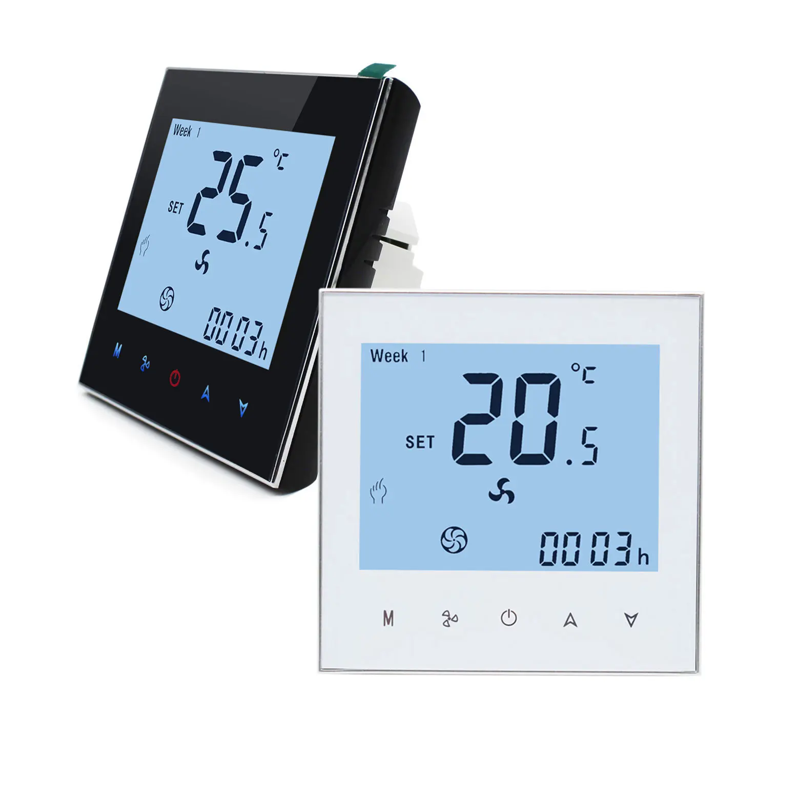 Hotowell WF01 FC Wifi Modbus Touch LCD Screen 24VAC Programmable Thermostat