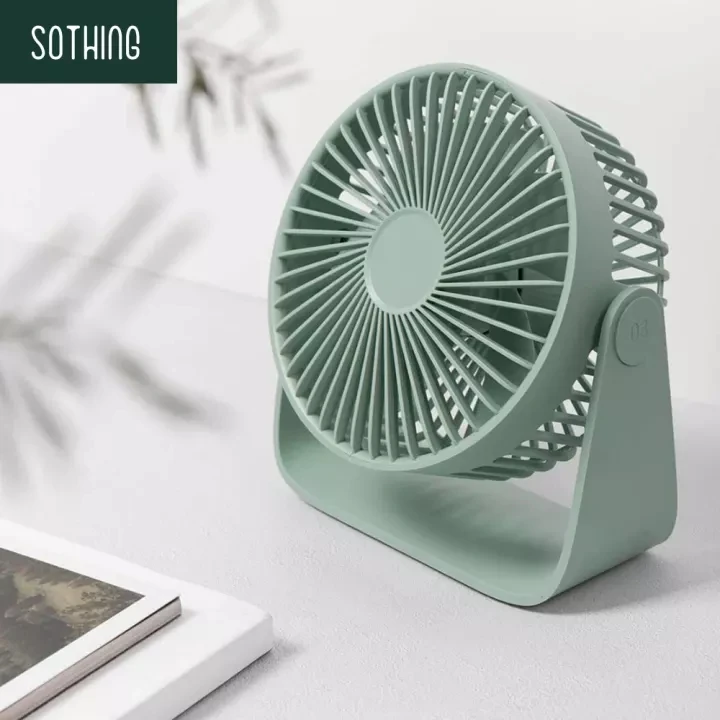 
SOTHING USB Desk Fan Mini USB Power Desktop Fan Ultra-Quiet With 3 Speeds Strong Wind For Bedroom Office 