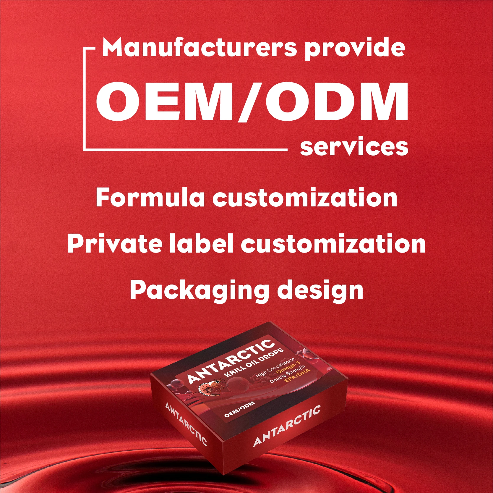 Производитель OEM/ODM поддержка здоровья сердечной кости Антарктическое масло криля с добавкой витамина D грибов DHA EPA omega 3