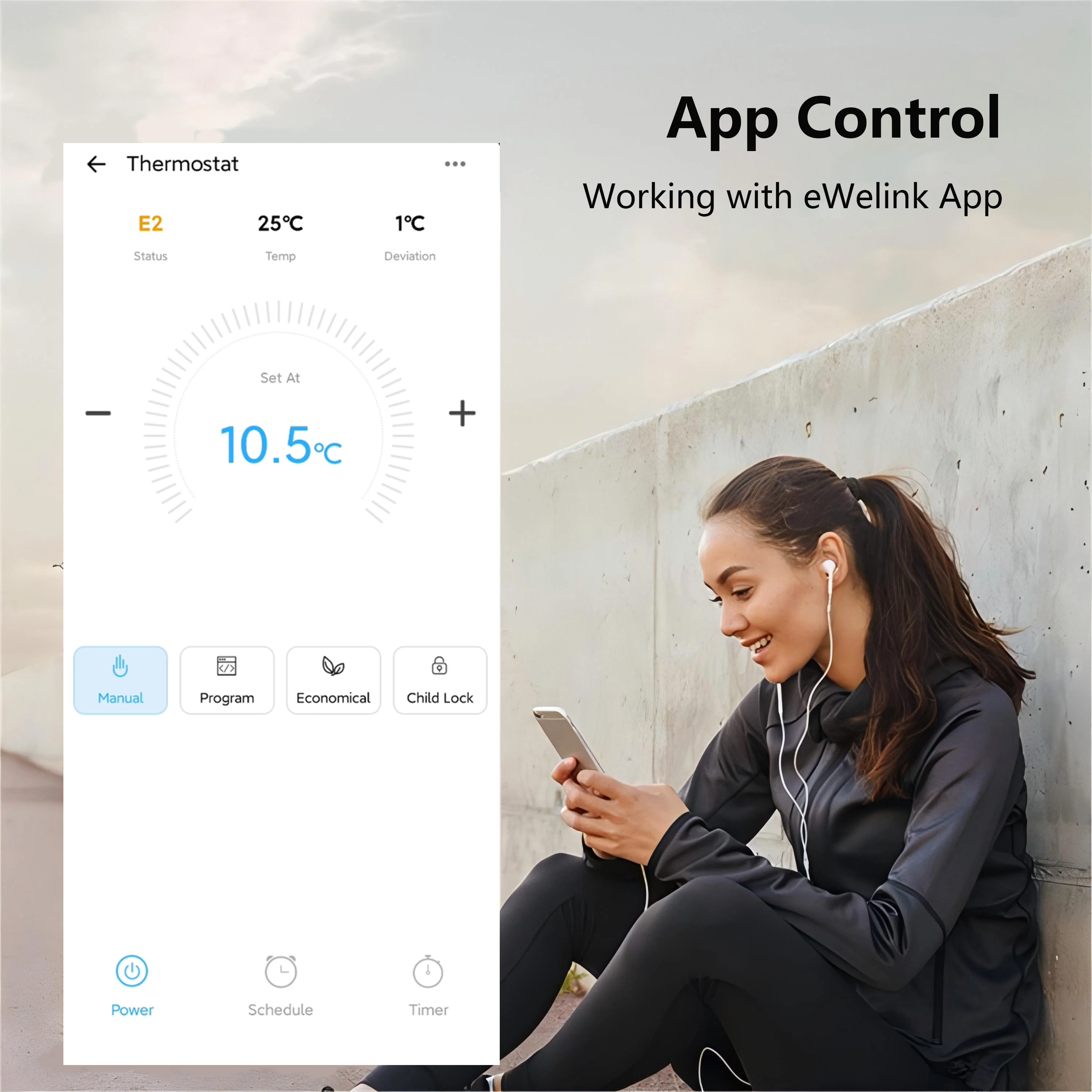 eWelink Modern 5A/16A Programmable Touch Screen Floor Heating Room Thermostat 95-240Volt for Home Hotel Use WI-FI Connectivity