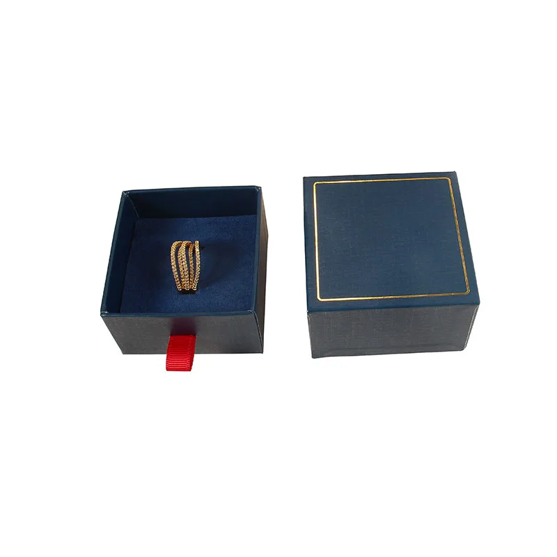 F.S.D Luxurious High Quality Custom Printing Drawer Jewelry Packaging Box Custom Logo Paper Jewelry Box On Top And Bottom