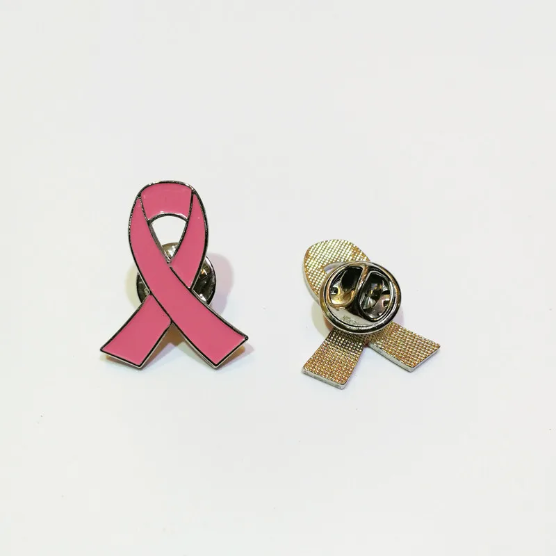 Custom October We Wear Pink Pins metal iron stamping soft enamel breast cancer awareness pink ribbon badge