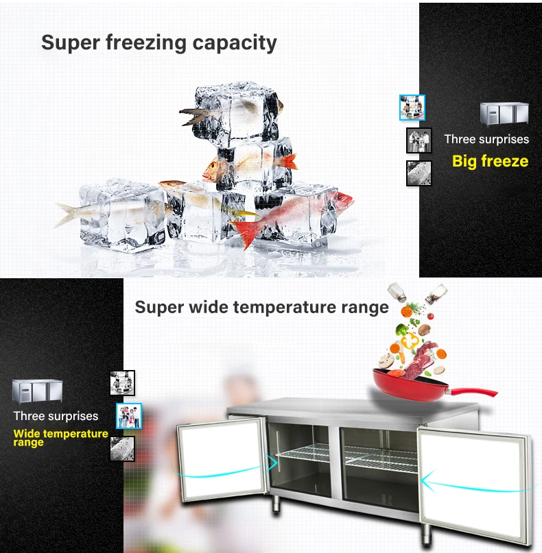 
Commercial freeze-flat cold preservation horizontal refrigerator large capacity refrigerator water bar milk tea shop 