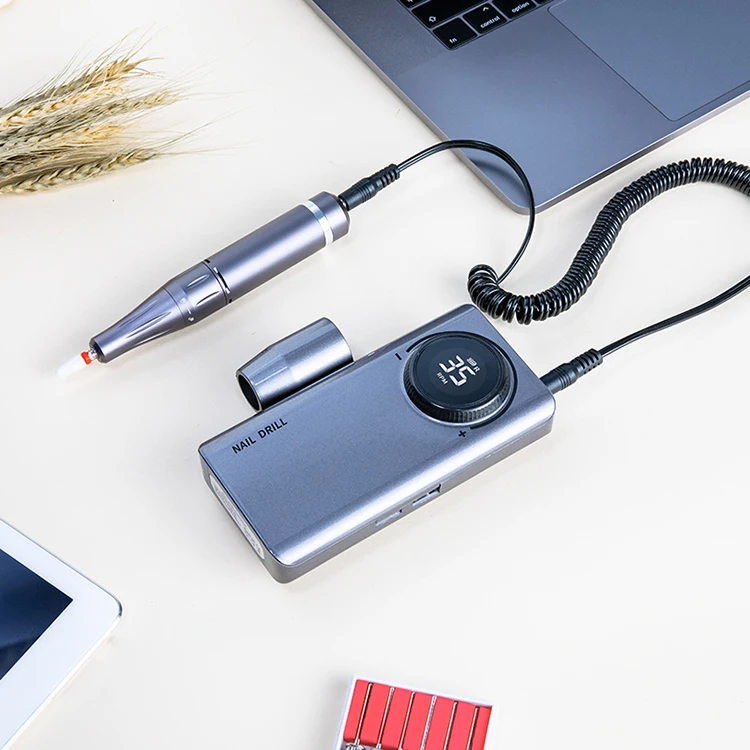 Pro 35000RPM Electric Nail Drill Machine Stainless Steel Handle Electric Manicure Drill & Accessory Nail Art Tool 3 Color Choice