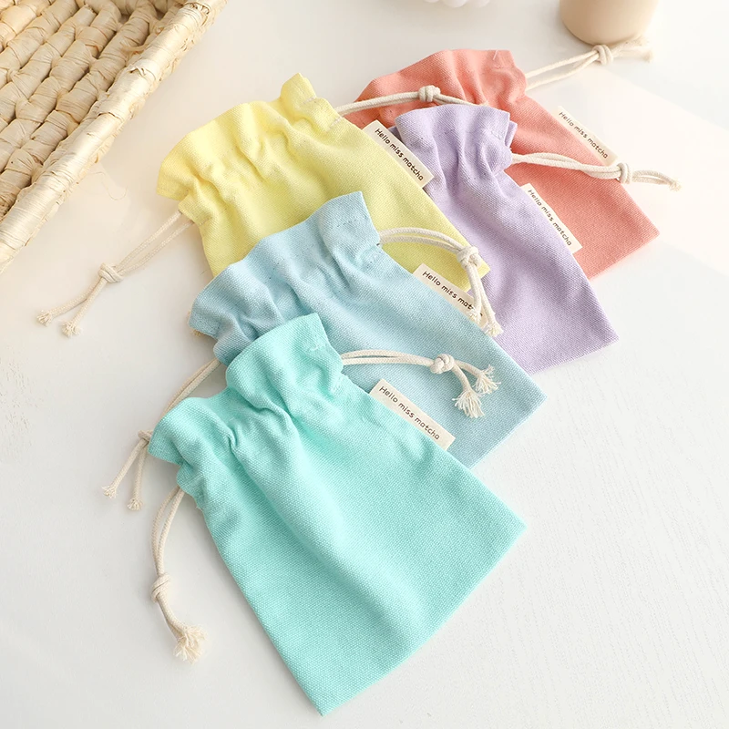 Customized Canvas Bags Pouches Muslin Coffee Beans Packing Gift  Custom Cotton Canvas Fabric Muslin Drawstring Bag