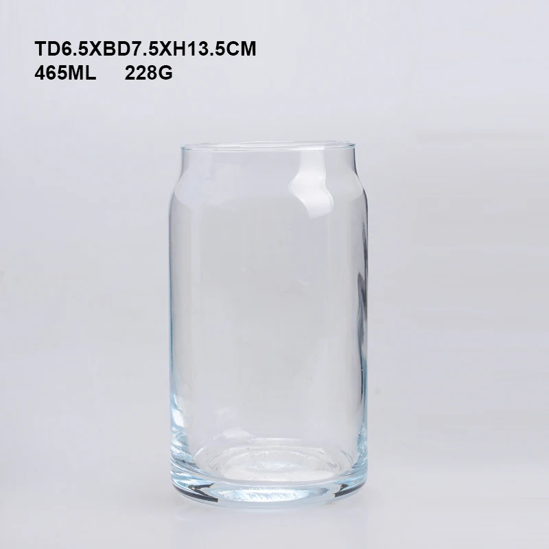 Amazon Trending Product Wholesale Lead Free Colorful 11oz 16oz Iridescent Beer Can Shaped Glass With Bamboo Lid And Straw