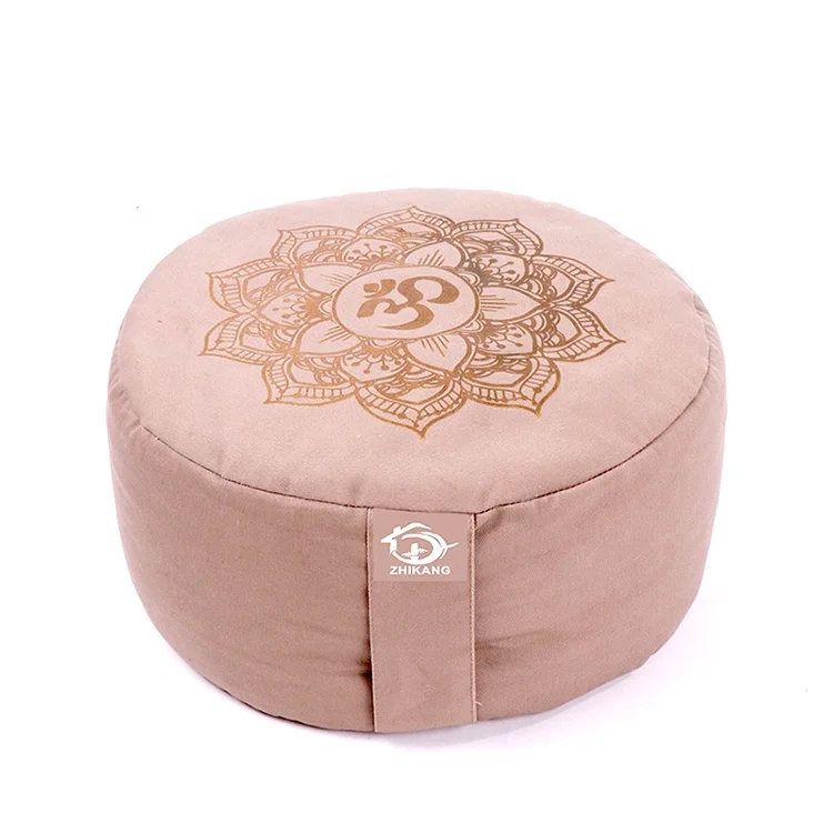 Custom design round cushion buckwheat shell Yoga meditation cushion