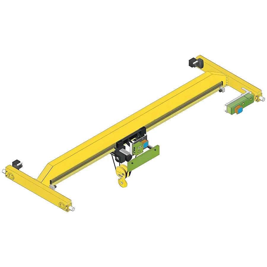 Remote Control Euro-type  Single Girder Top Running Pump Room Overhead Bridge Crane with Rails