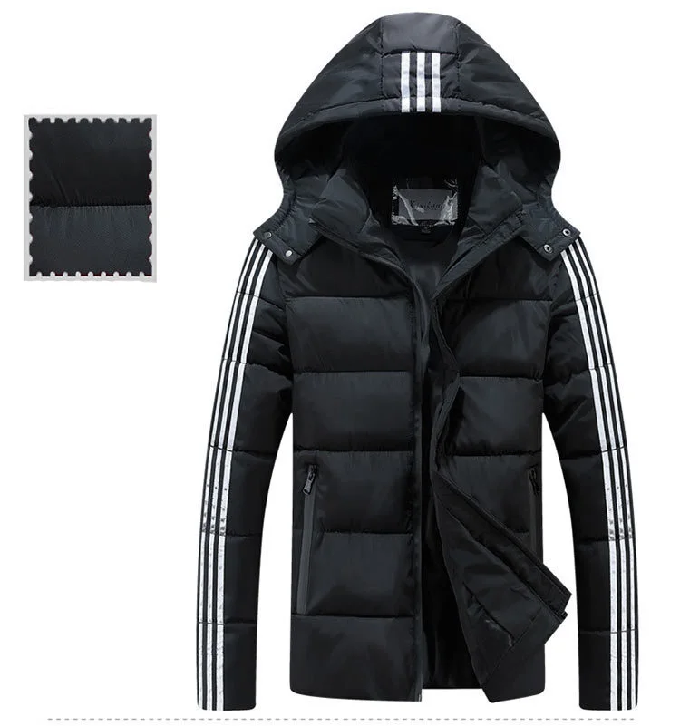 Winter warm Men jacket coat outerwear With Fur Quilted Padded Wadded Windbreaker Mens Coat Parkas Overcoat Hooded