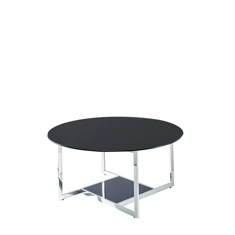 Home furniture Gold rectangle steel metal tempered glass office home goods coffee table