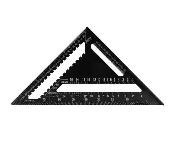 
12 Inch Triangle Angle Ruler, Aluminum Alloy Triangle Shape Square Ruler Triangle Angle Ruler Measuring Layout Tool 