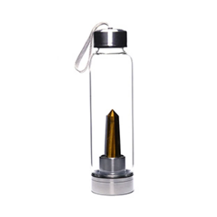 Natural Quartz Crystal Infused Water Bottle Healing Stones Crystal Bottle Crystal Water Bottle