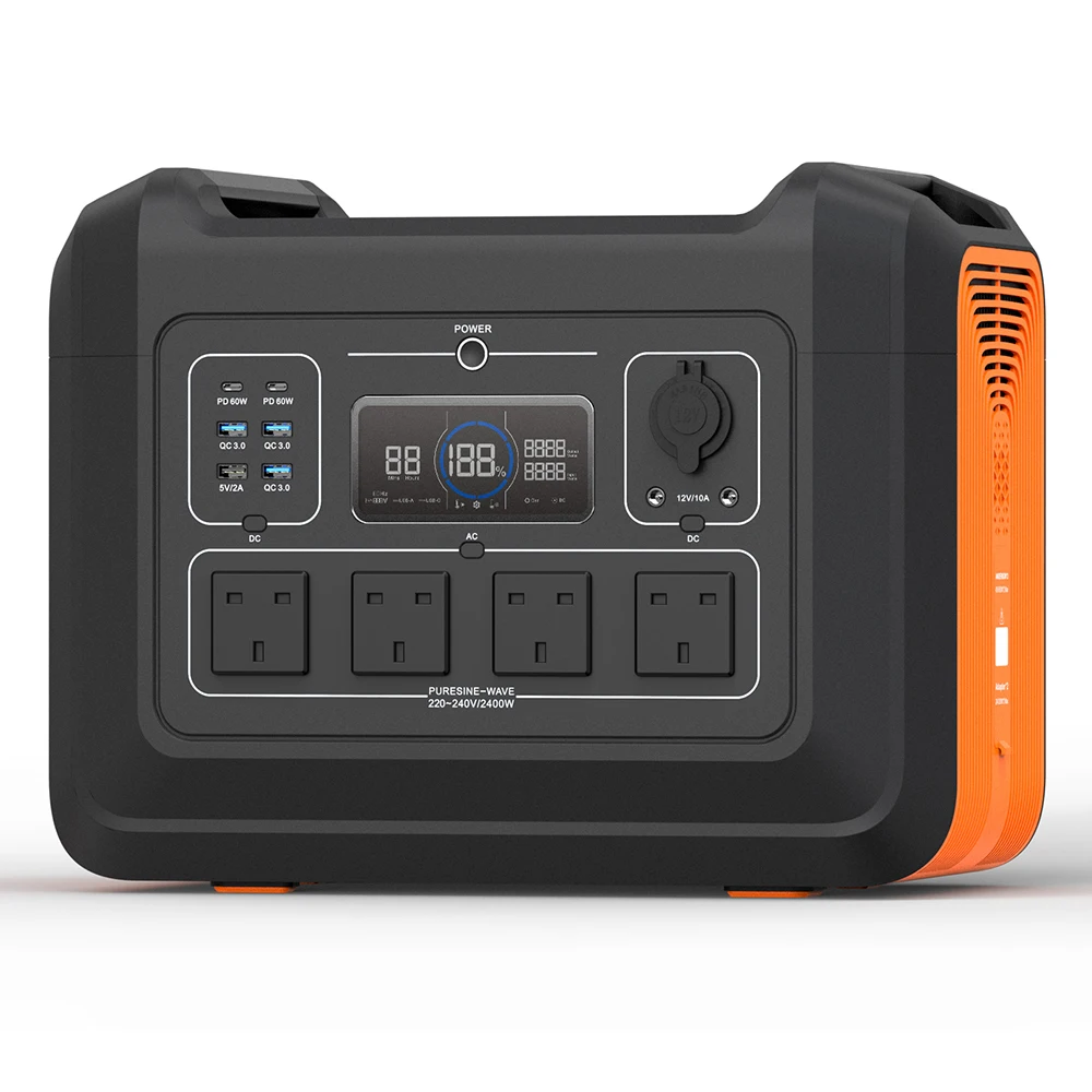 SOUOP UK Socket Portable Solar Generator 2400W 230V UK Plug Portable Power Station
