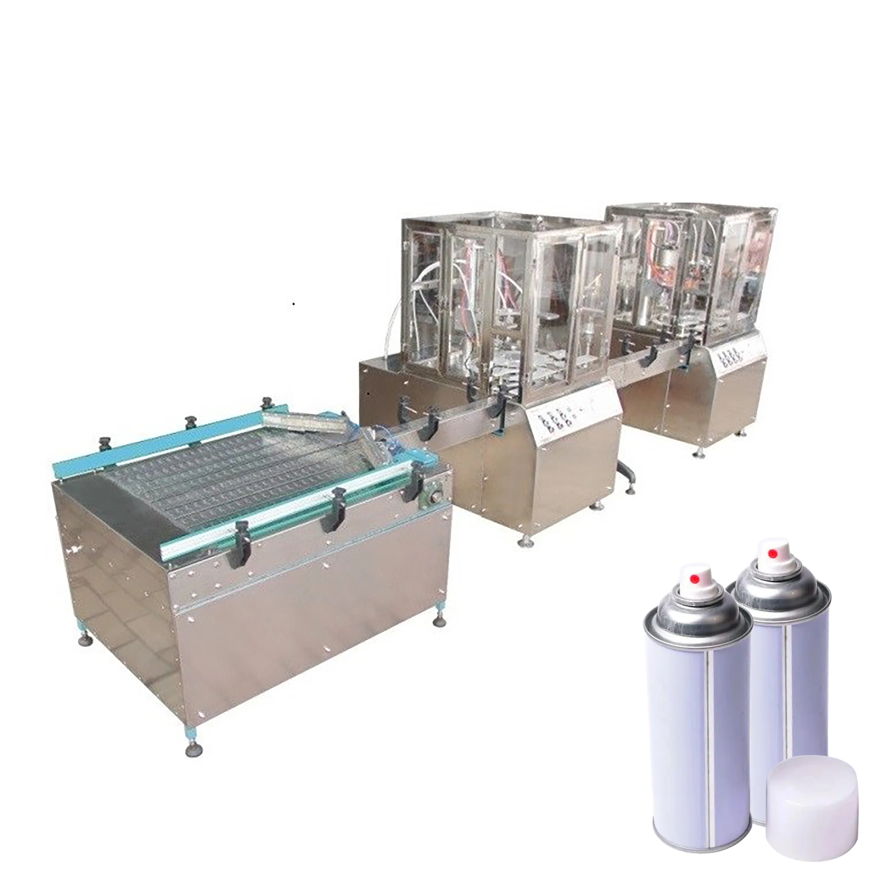 2023 hot sale Automatic hairspray aerosol Pneumatic Bottling Filling Line Plant Equipment Factory Manufacturer