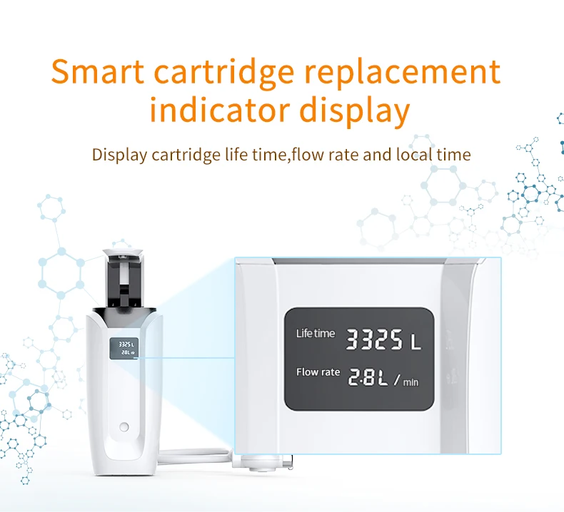 China Alkaline Water Filter UF Cartridge Household Kitchen Tap Faucet-Mounted Smart Water Purifier