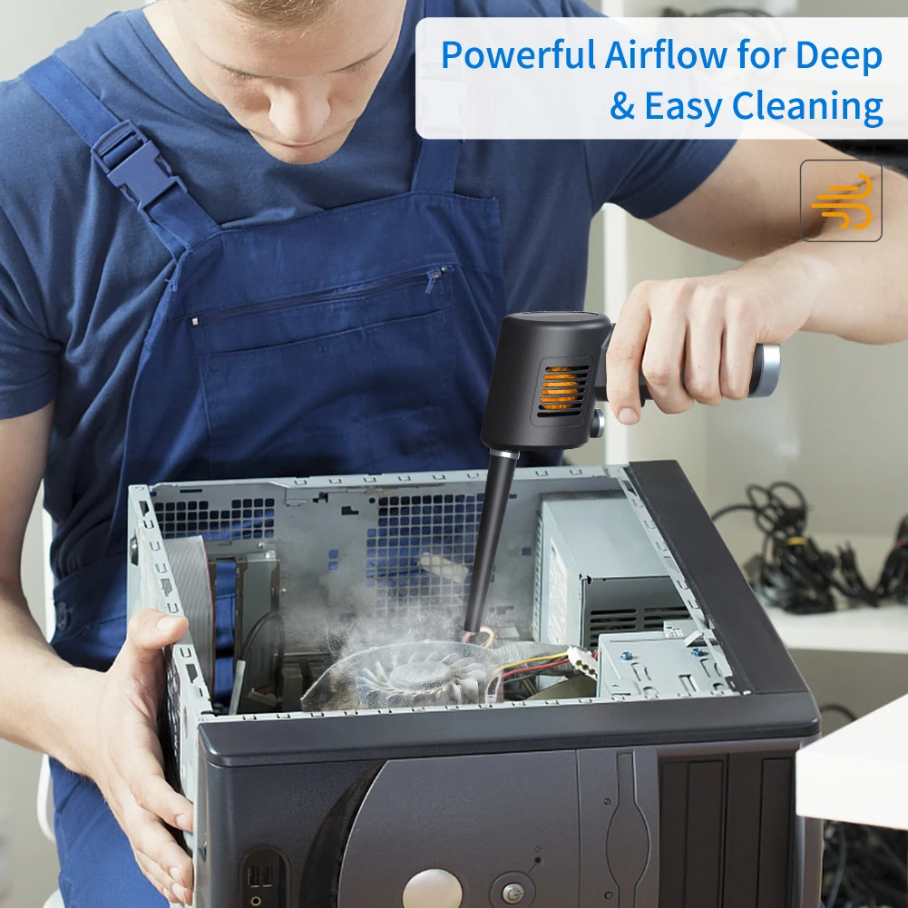 OPOLAR Electric Air Duster Rechargeable Computer Car Keyboard Portable Air Blower Duster Compressed Cordless Electric Air Duster