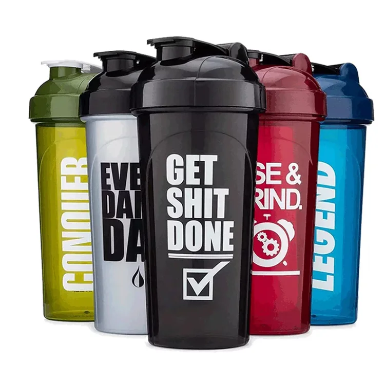 Custom Gym Sports Plastic Powder Empty Glitter Protein Shaker Bottle With Mixer Ball