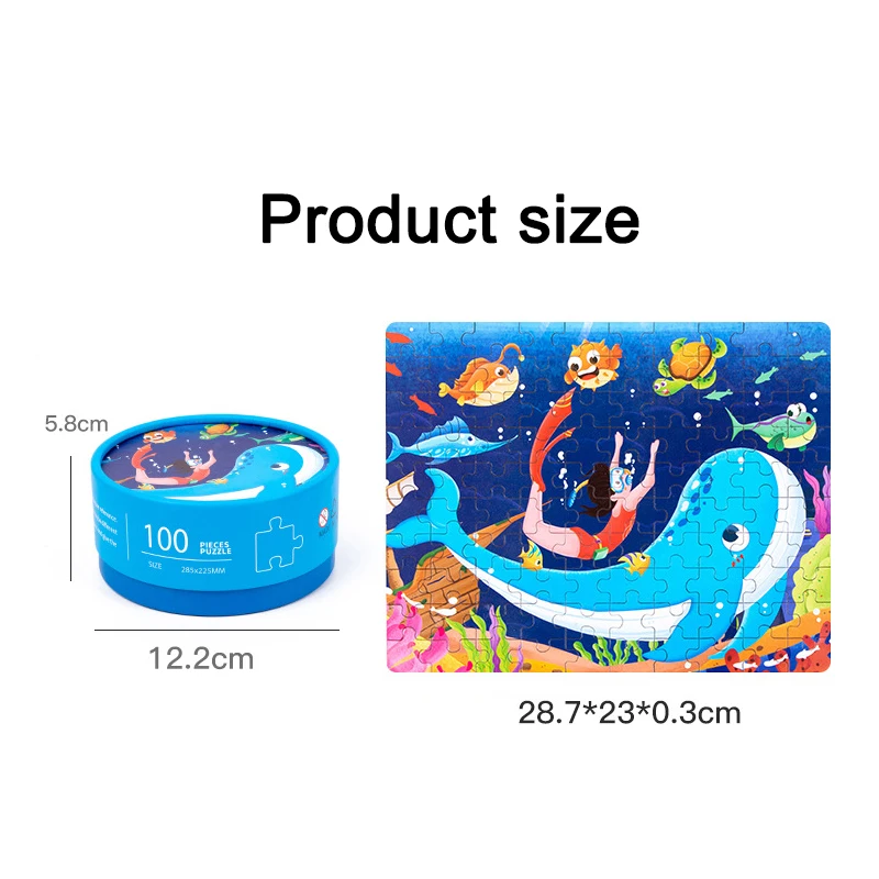 ULi 2024 New Product 100pcs Paper Tube Jigsaw Puzzle 12 Themes DIY Enlightenment Early Educational Baby Toys for Kids Boys & Gir