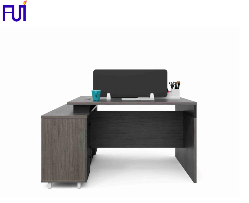 Hot sale office workstation design wooden partition desk 1.4m staff table 2 seater for office with drawer