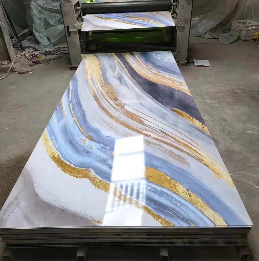 High Glossy 3D Printing PVC UV Marble Sheet Decorative Wall Panel