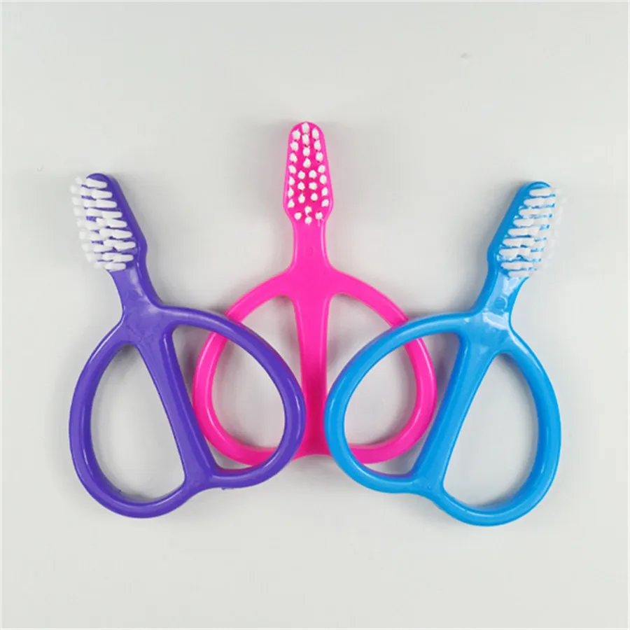 
Wholesale custom logo scissors shape small heads soft bristles baby mini plastic tooth brush 