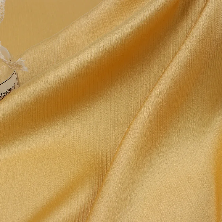 Polyester Charmeuse Wrinkle Crinkle Crepe Glazed Pleated Two Way Stretch Glossy Silk Satin Fabric