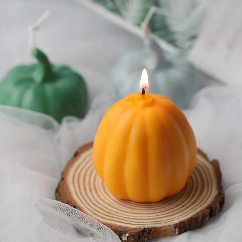 large size Halloween Cute Pumpkin Candle Silicone Mold Epoxy Resin Moluds Plaster Soap Crafts Home Decor Mold