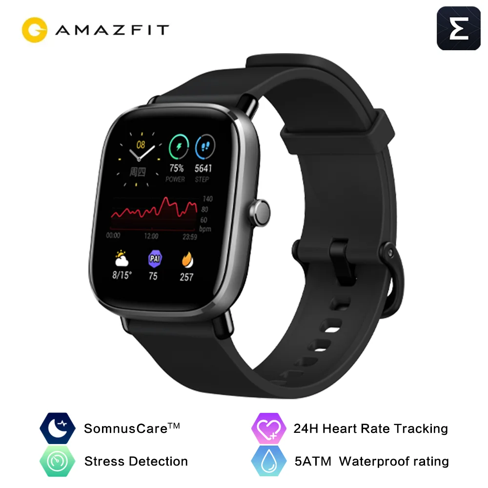 
Смарт-часы Amazfit GTS 2 mini Fitness, Суперлегкий тонкий дизайн, срок службы батареи 14 дней, 70 + спортивных режимов, уровень SpO2, умные часы 